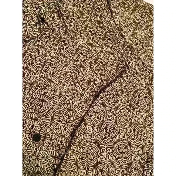 Apt 9 Shirt Blouse  Top Women’s Medium Brown Print Pattern Office Business‎ - Picture 9 of 9
